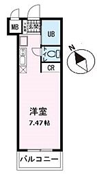 第3のぼりマンション光明 1Kの間取図画像