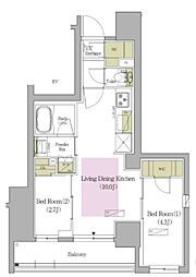 アーバネックス早稲田テラス 2LDKの間取図画像