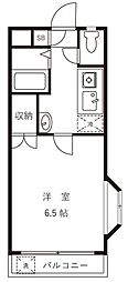 ミケル白百合2 1Kの間取図画像