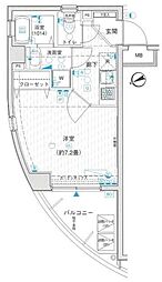 ラグジュアリーアパートメント目黒東山 1Kの間取図画像