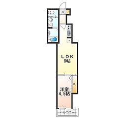 H-maison姫島III 1LDKの間取図画像