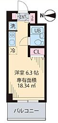 ビイルーム吉祥寺 ワンルームの間取図画像