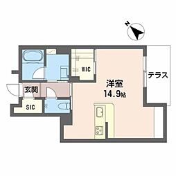 シャーメゾン熊取 ワンルームの間取図画像