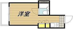 レジェール戸田公園 ワンルームの間取図画像