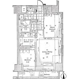 コンパートメント東京中央 2LDKの間取図画像