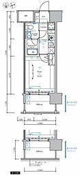 シーフォレシティ芝浦 1Kの間取図画像