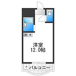 アンヘルム杭全 ワンルームの間取図画像