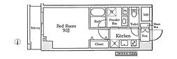 セヴェランス錦糸町 1Kの間取図画像