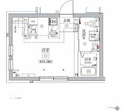 ベルシードステアー東陽町 1階ワンルームの間取り