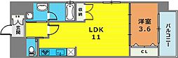 STELLALUCE北野坂 1LDKの間取図画像