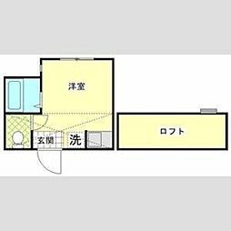 ユナイト浜町ランバートンの杜 2階ワンルームの間取り