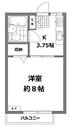 ハイツ鈴木 1Kの間取図画像
