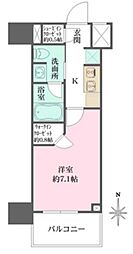ザ・パークワンズ芝公園 1Kの間取図画像