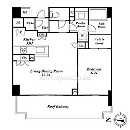 南青山マスターズハウス 5階1LDKの間取り