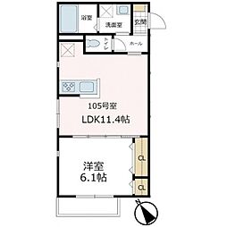 アネックス共和 1LDKの間取図画像