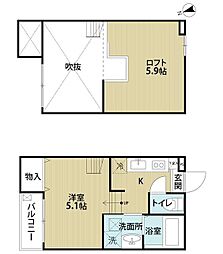 ルミエール ワンルームの間取図画像