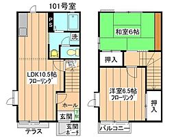サンハイツ 2LDKの間取図画像