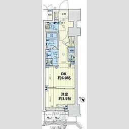 神戸市西神・山手線 長田駅 徒歩7分の賃貸マンション 12階1DKの間取り