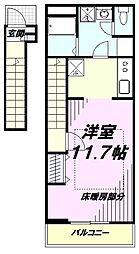 リブリ・hino 2階ワンルームの間取り