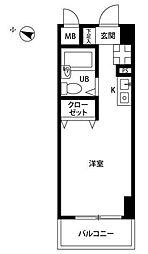 プレール麻布仙台坂 ワンルームの間取図画像
