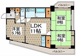 マンションコイズミ 2階3LDKの間取り