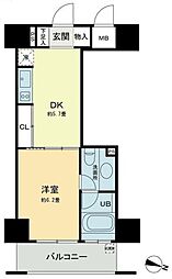 ベルファース本郷弓町 7階1DKの間取り