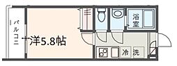 MELDIA西八王子II 1階1Kの間取り