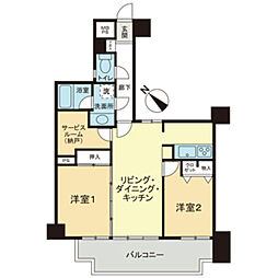 ライオンズマンション東川口AKAO 2SLDKの間取図画像