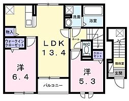 RuscelleI 2LDKの間取図画像