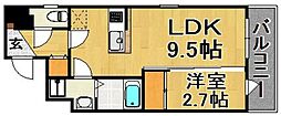 ClassierStyle平尾駅前 1LDKの間取図画像