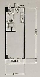 秀和目黒駅前レジデンス 1Kの間取図画像