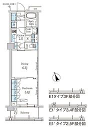 パークアクシス駒込ヒルトップ 1DKの間取図画像