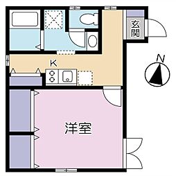 ラルゴ 1Kの間取図画像