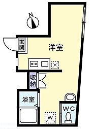 ＬＡＶＡ ＴＯＷＥＲ 1階ワンルームの間取り