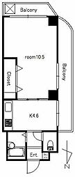 稲垣ハイツ 1Kの間取図画像