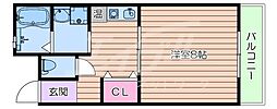 コスモコーポラス 1Kの間取図画像