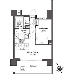 COMFORIALIV根岸二丁目 1LDKの間取図画像