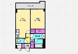 コンフォート栗原 1DKの間取図画像