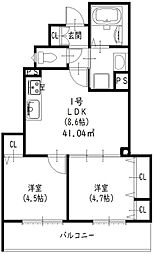 ラモーナ清瀧 3階2LDKの間取り