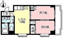 第2ヴィガードエル 2LDKの間取図画像