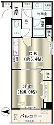 カーサミア 1DKの間取図画像