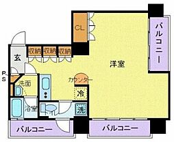 東京メトロ有楽町線 月島駅 徒歩2分の賃貸マンション 8階ワンルームの間取り