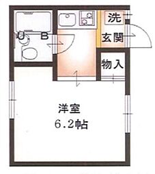 第二サンコーポ中野 1Kの間取図画像