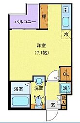 京成押上線 京成立石駅 徒歩7分の賃貸アパート 2階ワンルームの間取り
