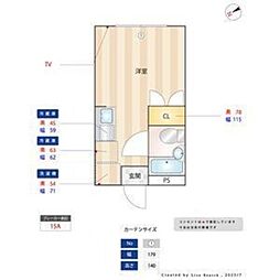 ジュネスアイ 1階1Kの間取り