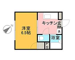 アビターションフカヤ 1Kの間取図画像