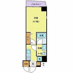 東京メトロ東西線 門前仲町駅 徒歩7分の賃貸マンション 4階1Kの間取り