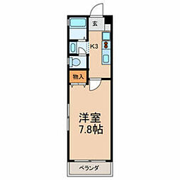 リリエンハイム 1Kの間取図画像