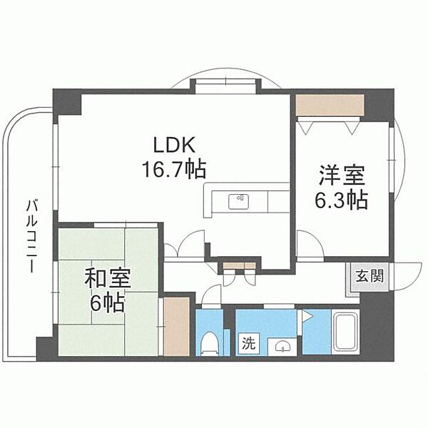 グランドゥール・オニクラ 401｜福岡県春日市須玖南５丁目(賃貸マンション2LDK・4階・65.08㎡)の写真 その2