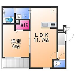 高石市綾園5丁目アパート 1LDKの間取図画像